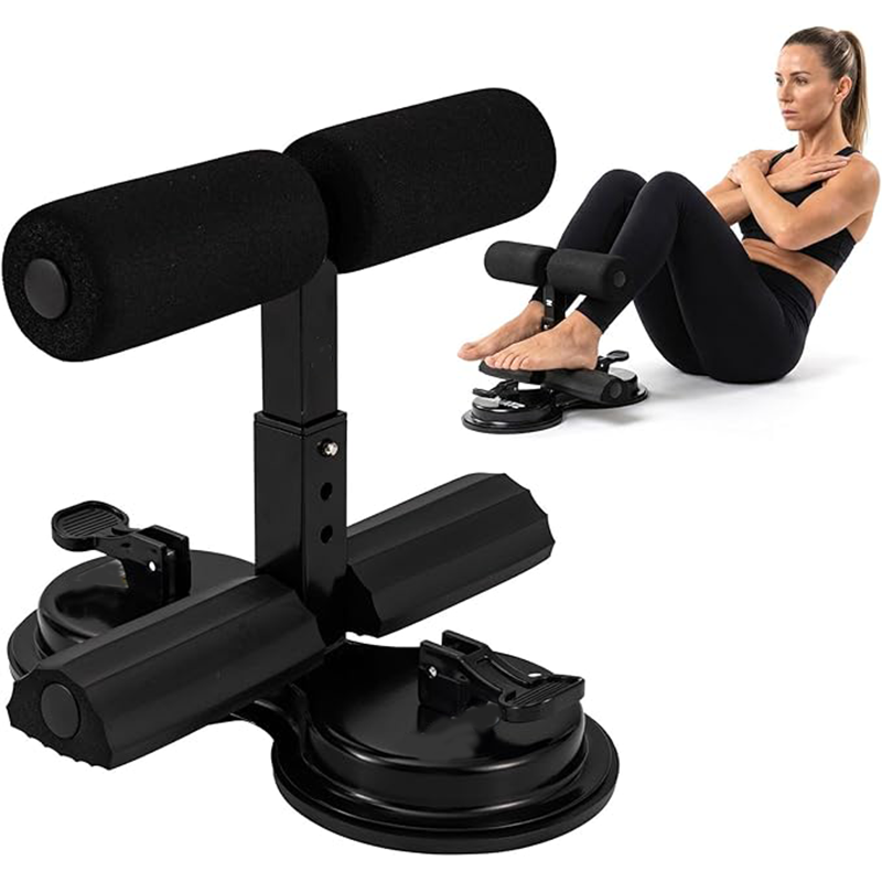 Sit Up Bar Floor - อุปกรณ์ช่วยซิทอัพแบบพกพา, ที่รองขาสำหรับซิทอัพพร้อมถ้วยดูดคู่ขนาด 4.5 นิ้ว, อุปกรณ์ออกกำลังกายหน้าท้องแบบถ้วยดูดติดพื้น, สำหรับใช้ในบ้าน,
