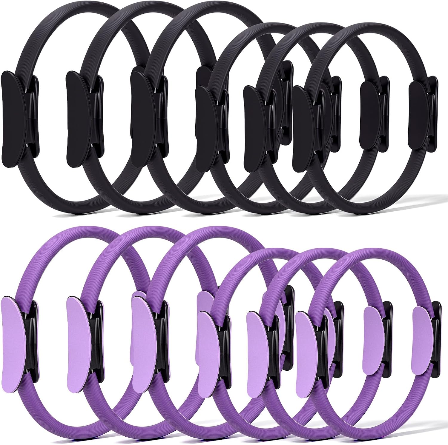 Pilates Ring Circle - ชุดวงแหวนพิลาทิส 12 ชิ้น ขนาดคู่ วงแหวนออกกำลังกายแบบเมจิก วงแหวนต้านแรงสำหรับการออกกำลังกายกระชับสัดส่วนทั่วร่างกาย