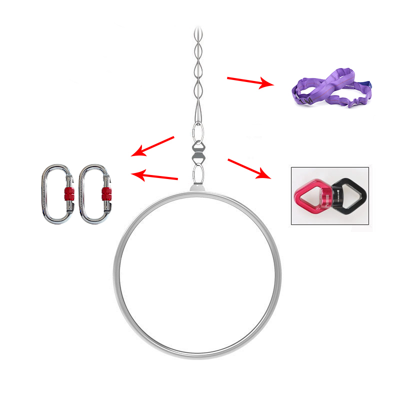 Yoga Fitness Kit - 50 ซม.Aerial Hoop MINI Lyra ชุดอุปกรณ์สแตนเลสโยคะ