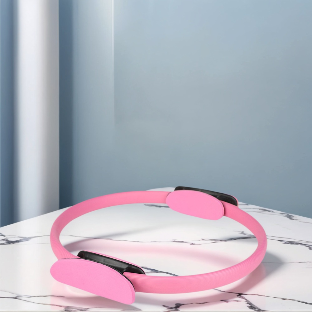 Pilates Ring Circle - แหวนออกกําลังกายแหวนพิลาทิสพร้อมที่จับกันลื่นวงกลมออกกําลังกายอุปกรณ์ออกกําลังกายต้านทานที่มีความยืดหยุ่นสําหรับการออกกําลังกายหลัก