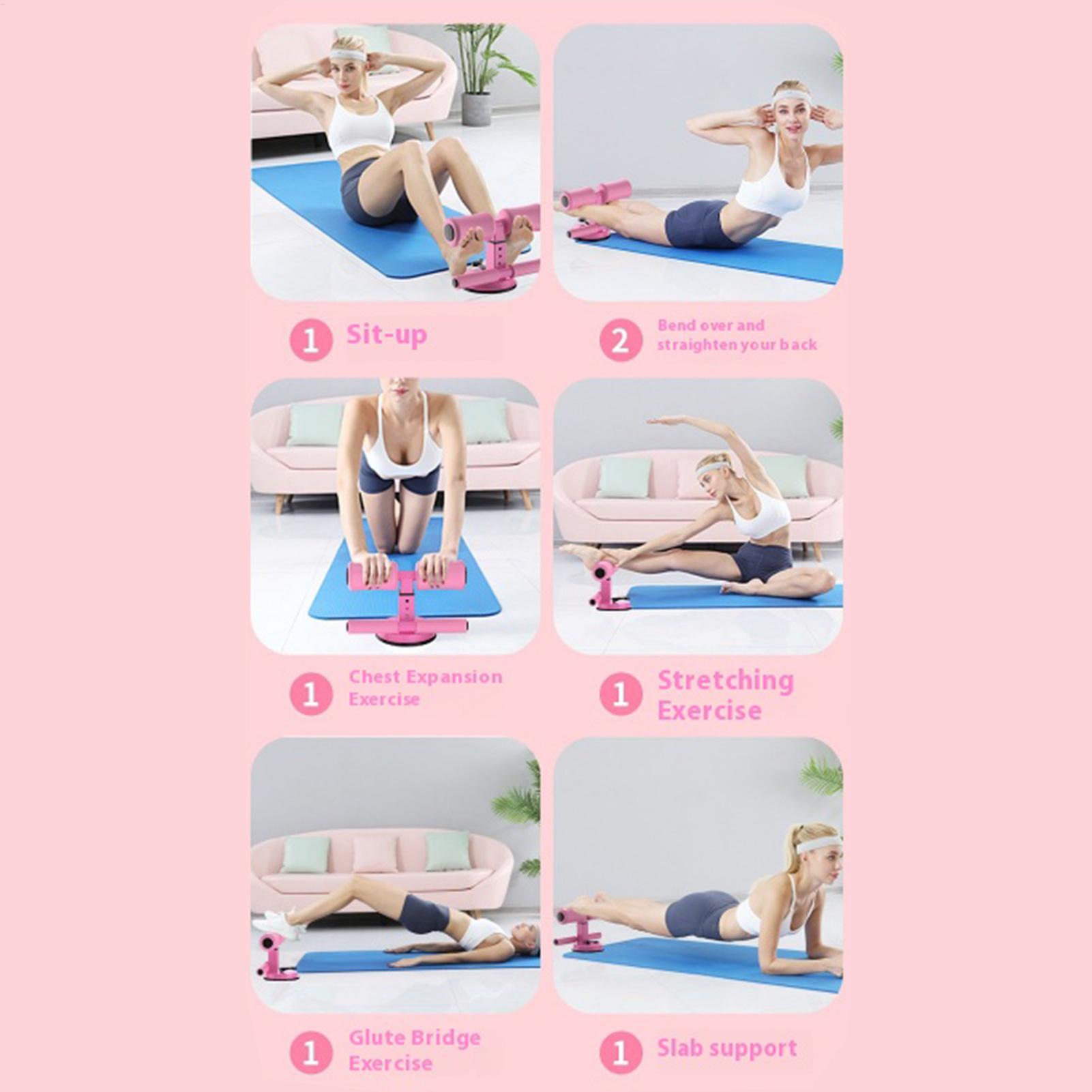 Sit Up Bar Floor - อุปกรณ์ช่วยซิทอัพแบบปรับได้ อุปกรณ์ออกกำลังกายซิทอัพแบบพกพา สำหรับผู้ชายและผู้หญิง ใช้ได้ทั้งในร่มและกลางแจ้ง