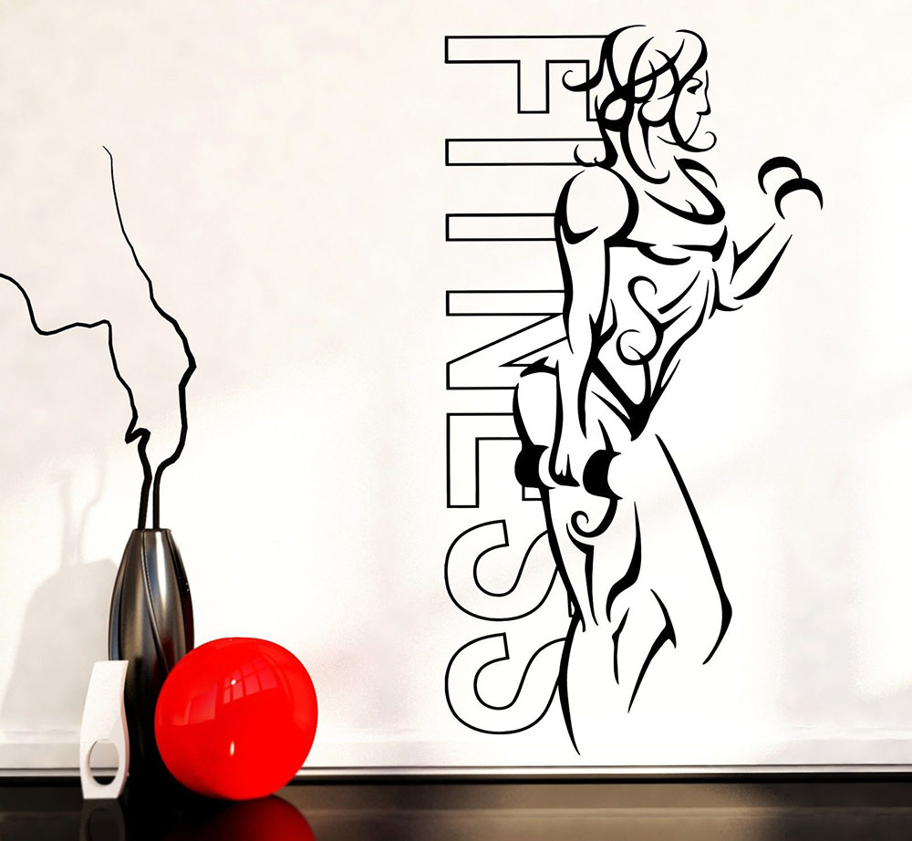 สติ๊กเกอร์ติดผนังไวนิลฟิตเนสผู - Yoga Fitness Health บทวิจารณ์และราคา