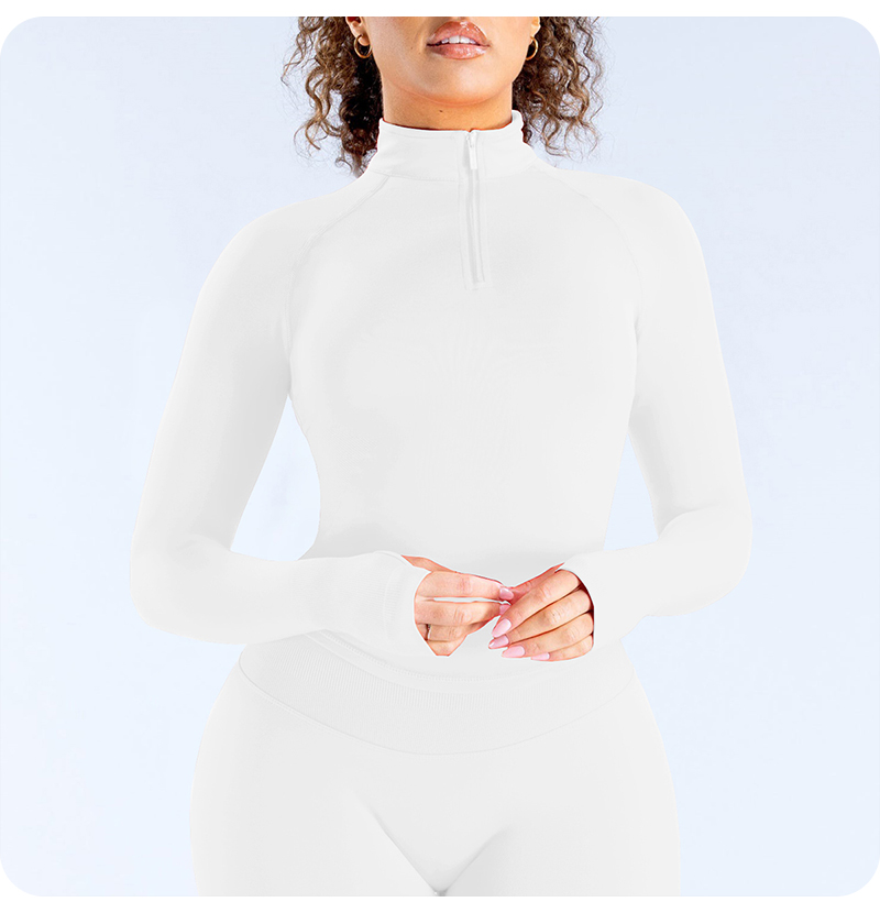 เสื้อโยคะแขนยาวแบบซิปครึ่งตัว  - Yoga Daily Fitness บทวิจารณ์และราคา