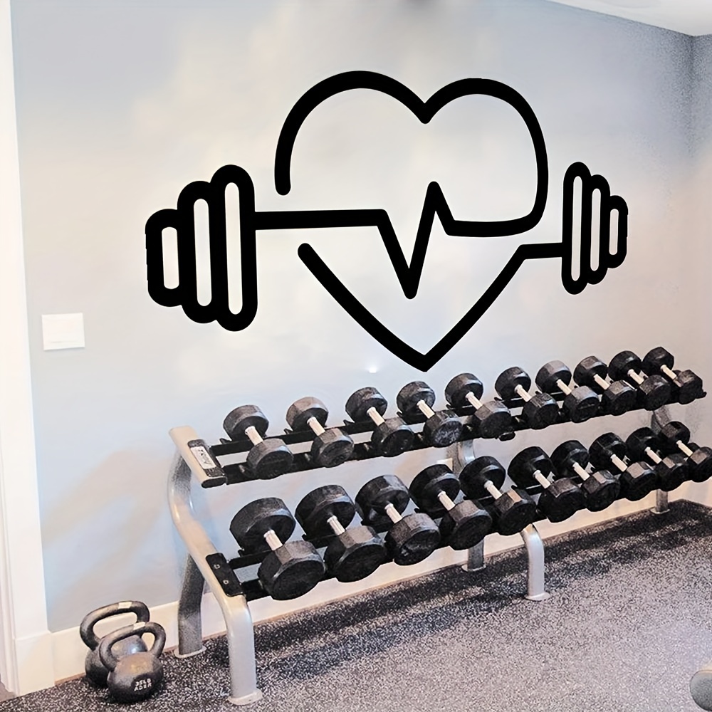 สติ๊กเกอร์ติดผนังรูปบาร์เบลรูป - Yoga Fitness Health บทวิจารณ์และราคา