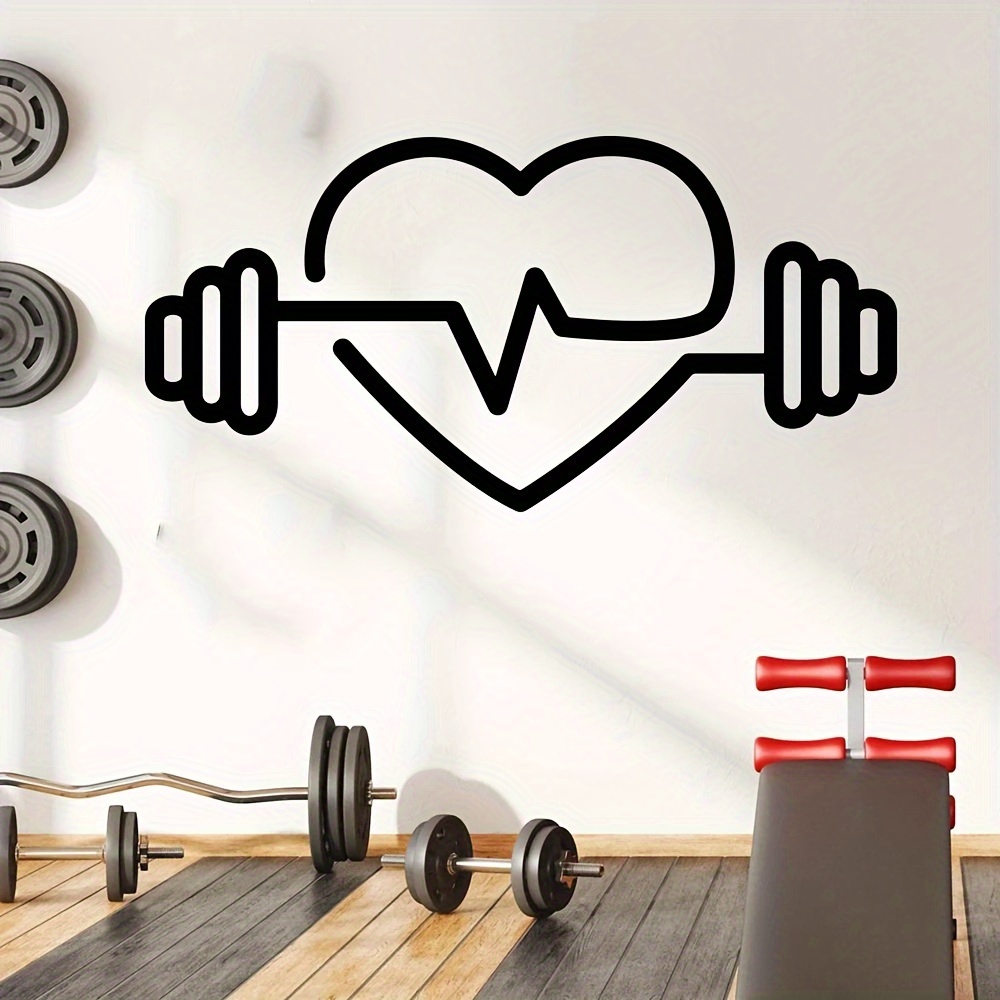 สติ๊กเกอร์ติดผนังรูปบาร์เบลรูป - Yoga Fitness Health บทวิจารณ์และราคา