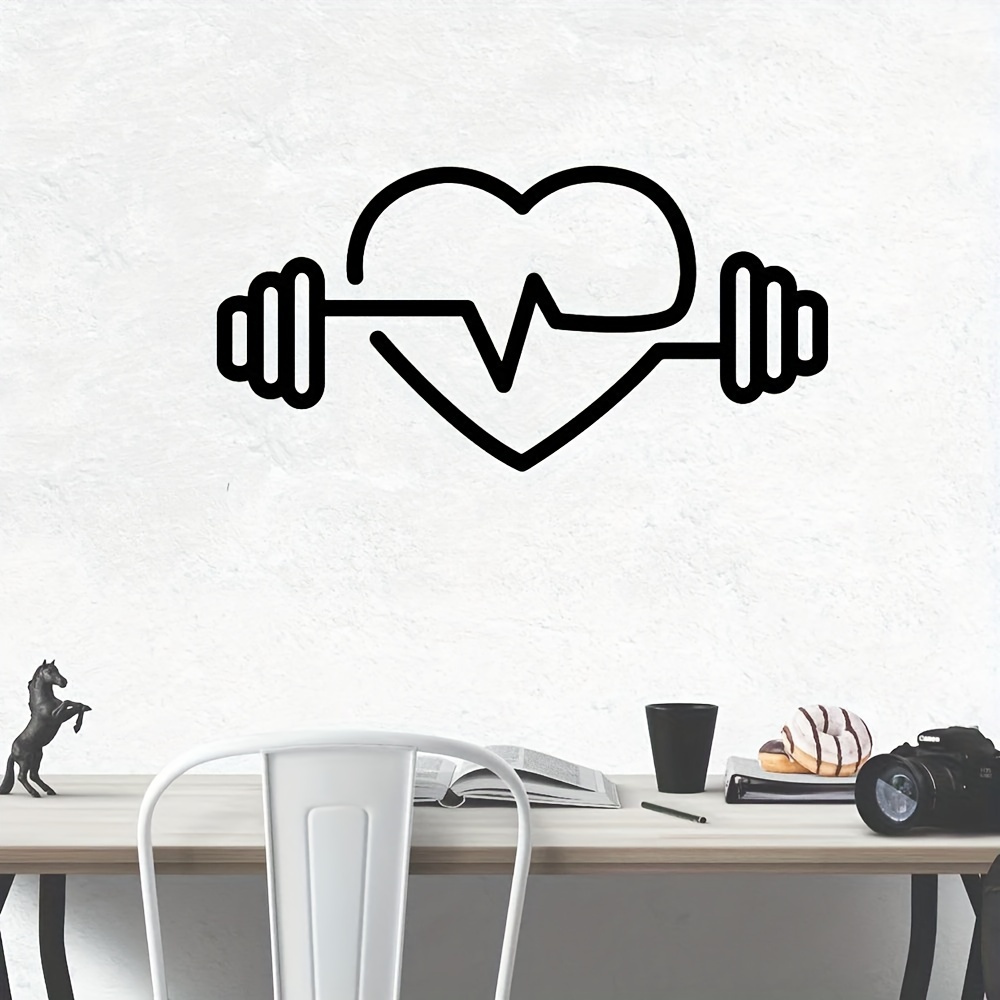 สติ๊กเกอร์ติดผนังรูปบาร์เบลรูป - Yoga Fitness Health บทวิจารณ์และราคา